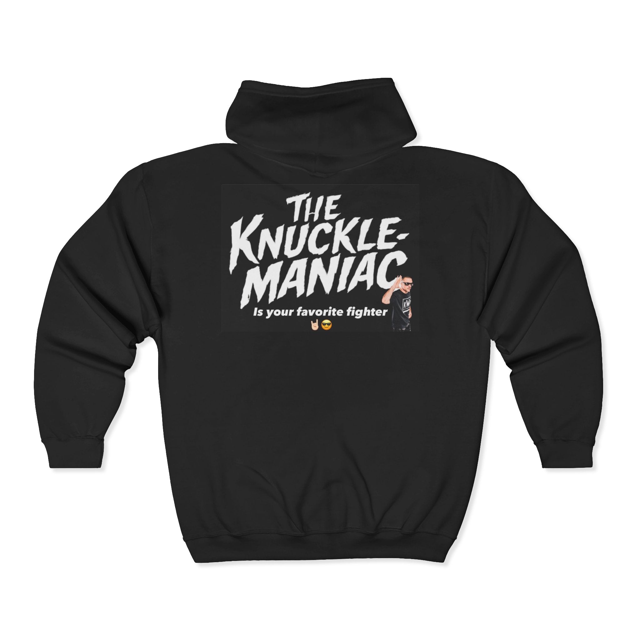 Knuck World Order (KWO) Full-Zip Hoodie — “The Knuckle-Maniac” Graphic